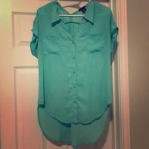 mint green blouse